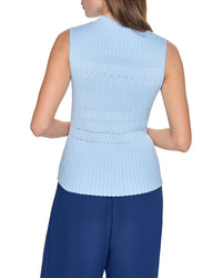 Halston Halston Sleeveless Mock Neck Sweater