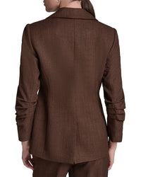 Halston Rolled Sleeve Textured Blazer