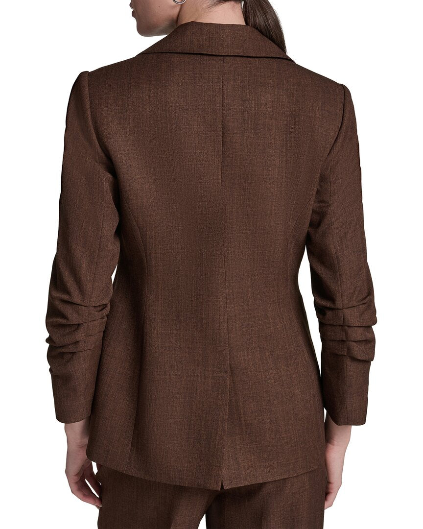Halston Rolled Sleeve Textured Blazer