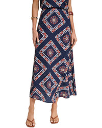 Halston Halston Scarf Print Skirt