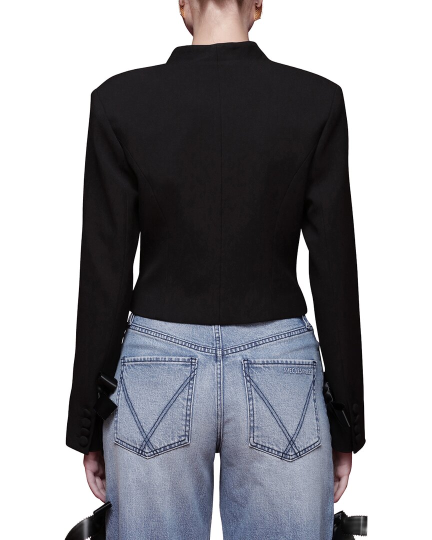Avec Les Filles Avec Les Filles Contrast Lapel Cropped Blazer