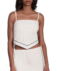 Avec Les Filles Avec Les Filles Linen-Blend Scarf Top