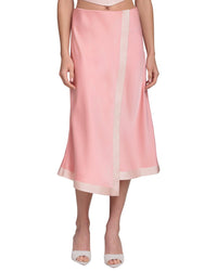 Avec Les Filles Avec Les Filles Asymmetrical Faux Wrap Midi Skirt