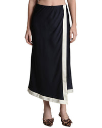 Avec Les Filles Avec Les Filles Asymmetrical Faux Wrap Midi Skirt