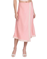 Avec Les Filles Avec Les Filles Asymmetrical Faux Wrap Midi Skirt