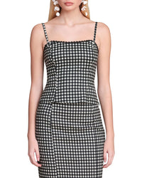 Avec Les Filles Avec Les Filles Peplum Linen-Blend Tank Top