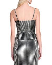 Avec Les Filles Avec Les Filles Peplum Linen-Blend Tank Top