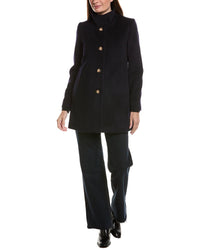 FLEURETTE Fleurette Stand Collar Wool-Blend Car Coat