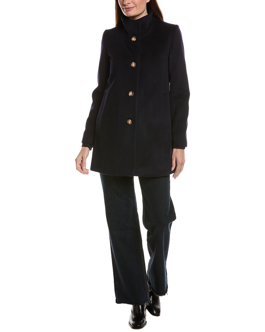 FLEURETTE Fleurette Stand Collar Wool-Blend Car Coat
