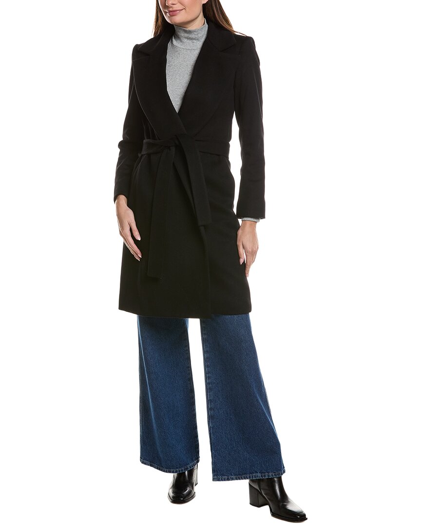 FLEURETTE Fleurette Notch Collar Wool Wrap Coat