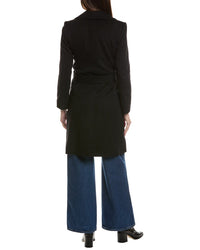 FLEURETTE Fleurette Notch Collar Wool Wrap Coat