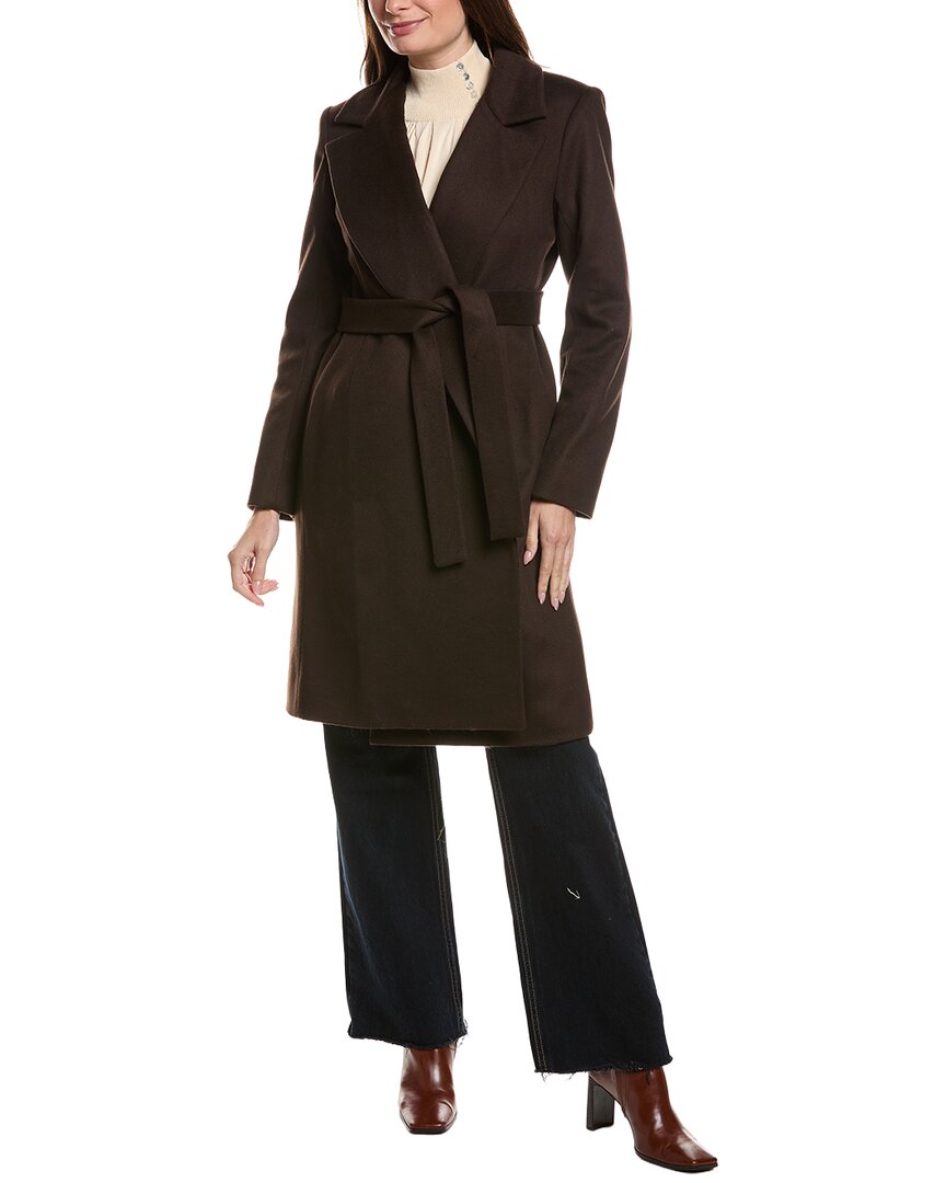 FLEURETTE Fleurette Notch Collar Wool Wrap Coat