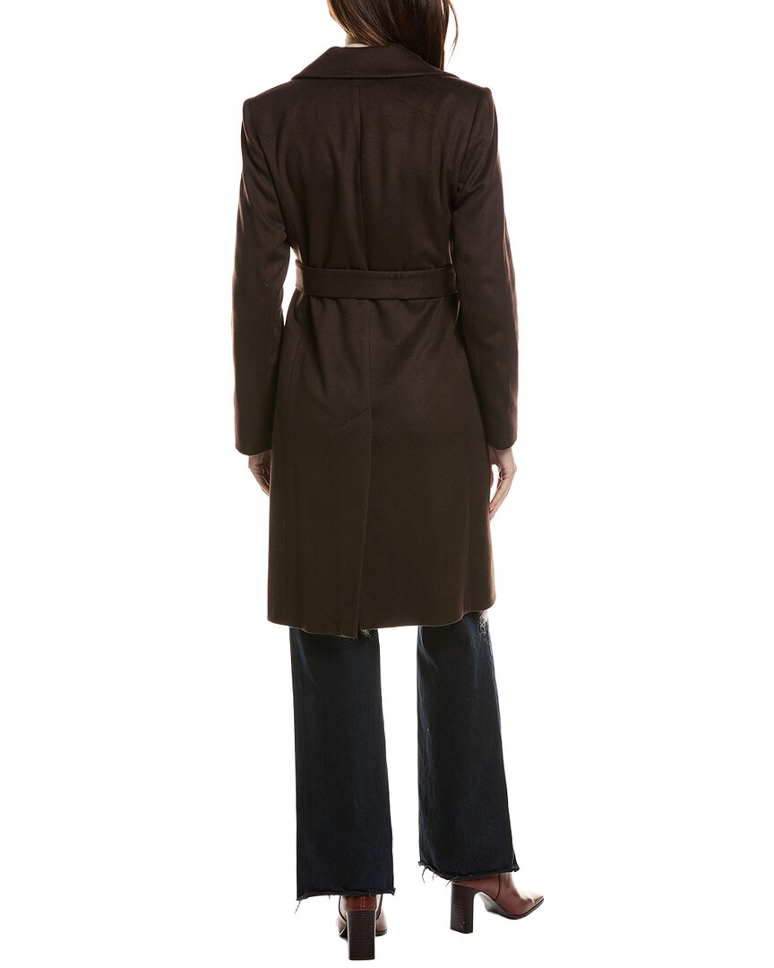 FLEURETTE Fleurette Notch Collar Wool Wrap Coat