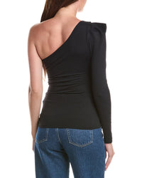 susana monaco Susana Monaco Pleated One-Shoulder Top