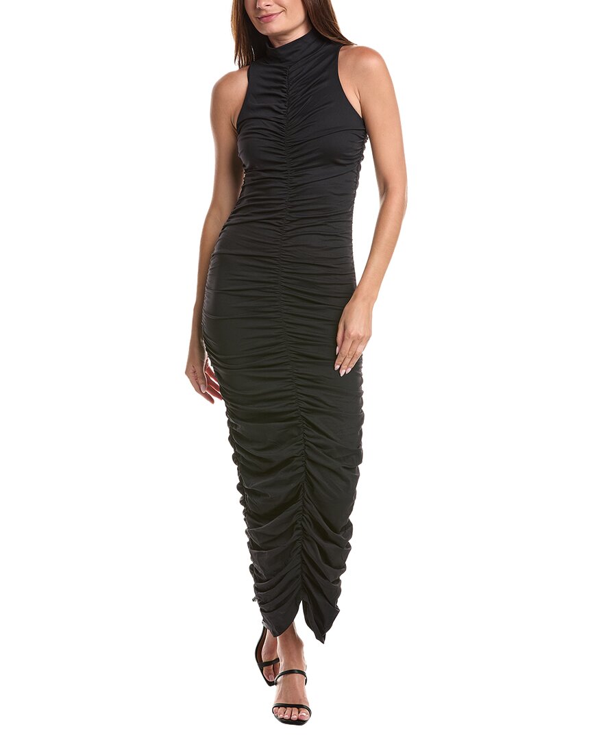 susana monaco Susana Monaco Carryover Gathered Mock Neck Midi Dress