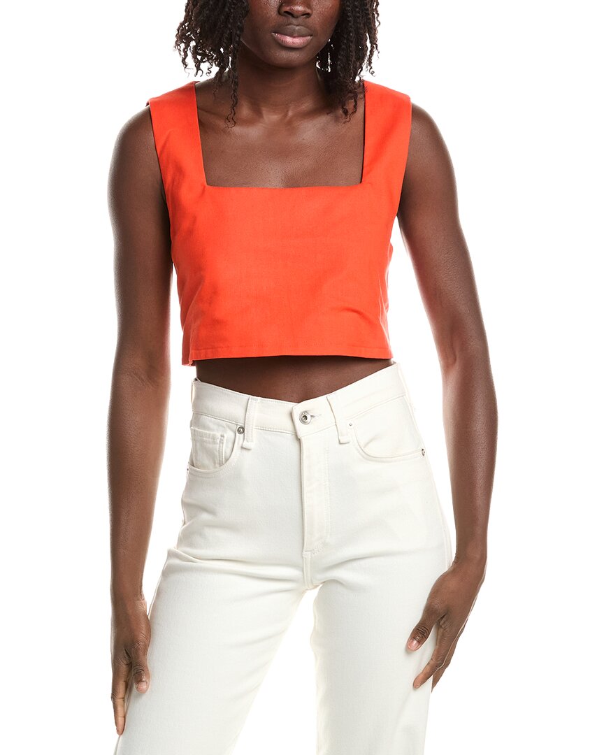 REVERIEE Reveriee Linen-Blend Sleeveless Top