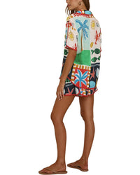 ESEA Esea 2Pc Linen-Blend Shirt & Short Set