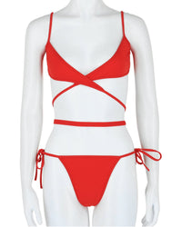 Balenciaga Balenciaga 2Pc Logo Silk Bikini Set