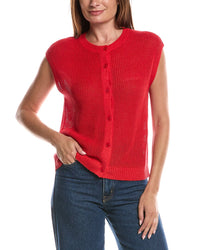 EILEEN FISHER Eileen Fisher Crewneck Linen-Blend Vest