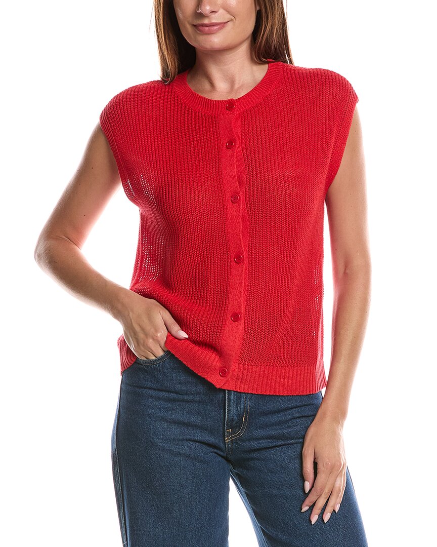 EILEEN FISHER Eileen Fisher Crewneck Linen-Blend Vest