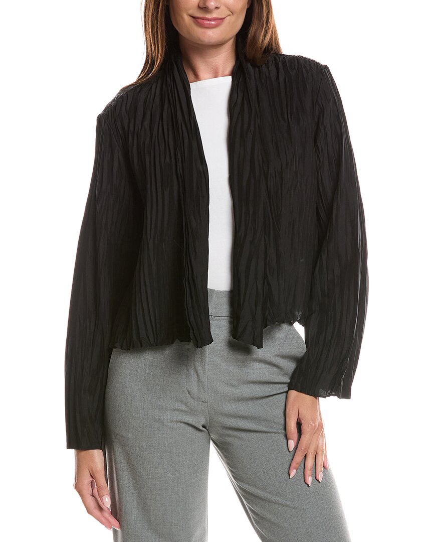 EILEEN FISHER Eileen Fisher Crinkled High Collar Silk Jacket