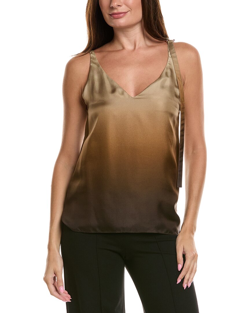 SPORTMAX Sportmax Alcuno Beige Gradient Silk Top
