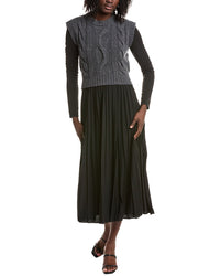 Weekend Max Mara Ebro Twofer Wool Midi Dress