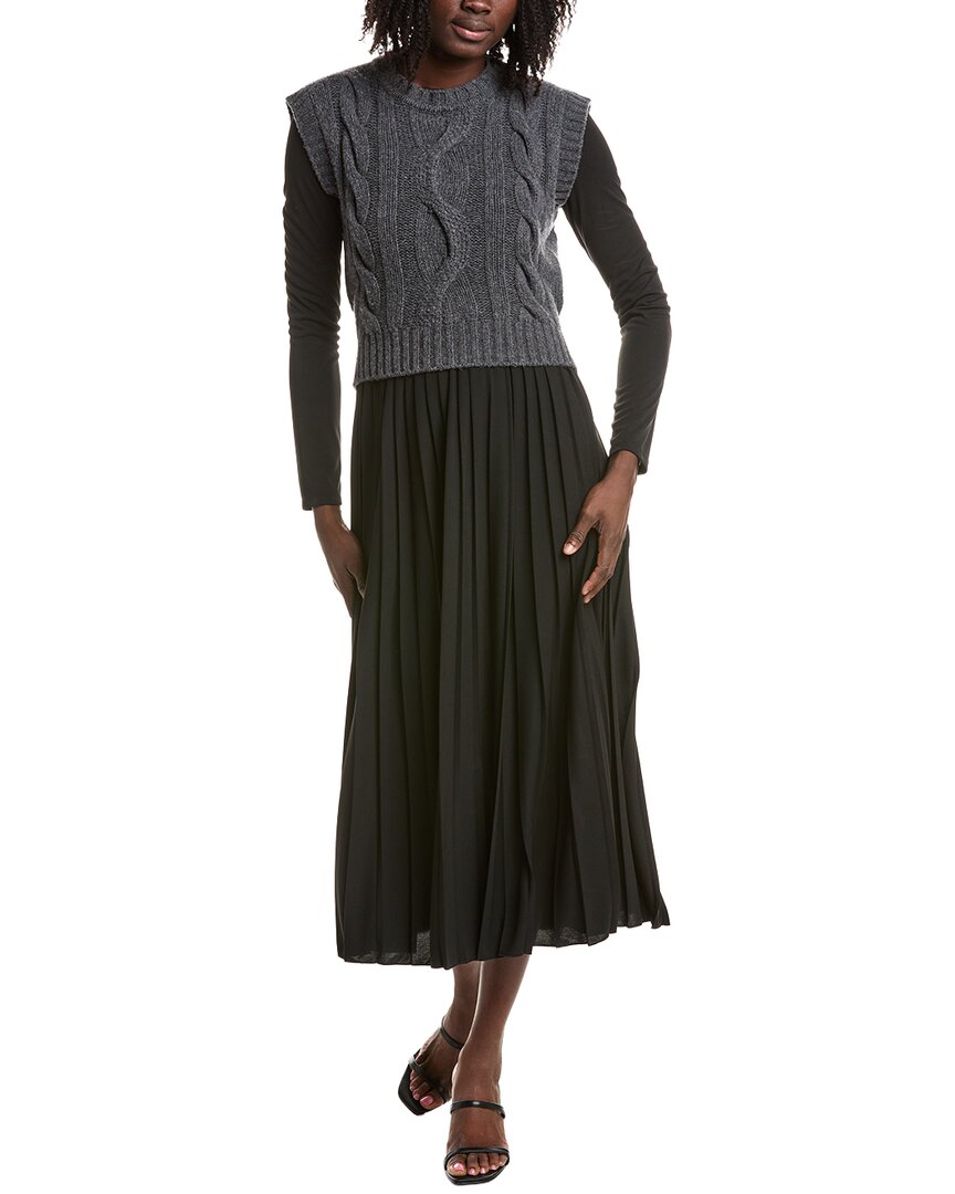 Weekend Max Mara Ebro Twofer Wool Midi Dress