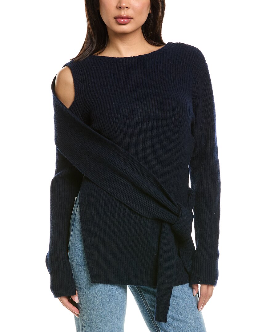 3.1 Phillip Lim 3.1 Phillip Lim Draped Wool & Yak-Blend Rib Off Shoulder Pullover