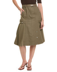 3.1 Phillip Lim 3.1 Phillip Lim Wool-Blend Utility Godet Skirt