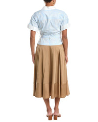 SIMKHAI Simkhai Mylo Midi Combo Shirt Dress