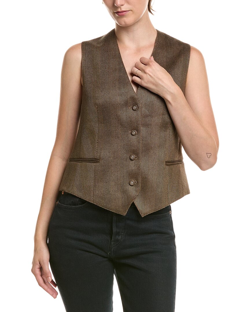 Officine Générale Officine Générale Cleo Herringbone Linen-Blend Vest