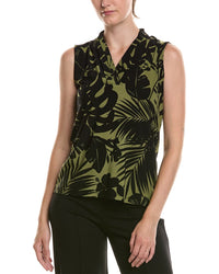 Anne Klein The Triple Pleat Printed Top