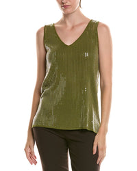 Anne Klein Sequins V-Neck Tank