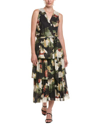 Anne Klein Surplice Tiered Midi Dress