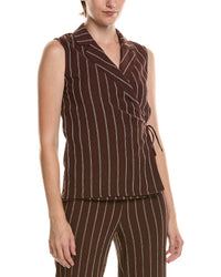Anne Klein Petite Notched Neck Wrap Top