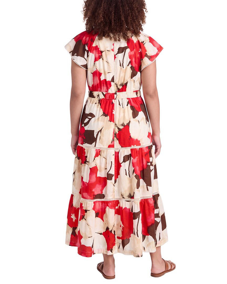 Anne Klein Plus Flutter Sleeve Tiered Maxi Dress
