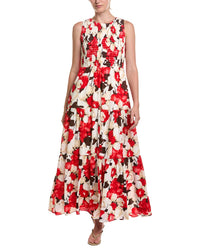 Anne Klein Petite Smocked Bodice Tiered Maxi Dress
