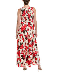 Anne Klein Petite Smocked Bodice Tiered Maxi Dress