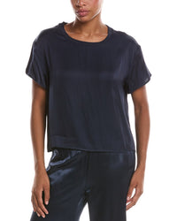 PERFECTWHITETEE Perfectwhitetee Delphine Luxe Satin Crewneck T-Shirt