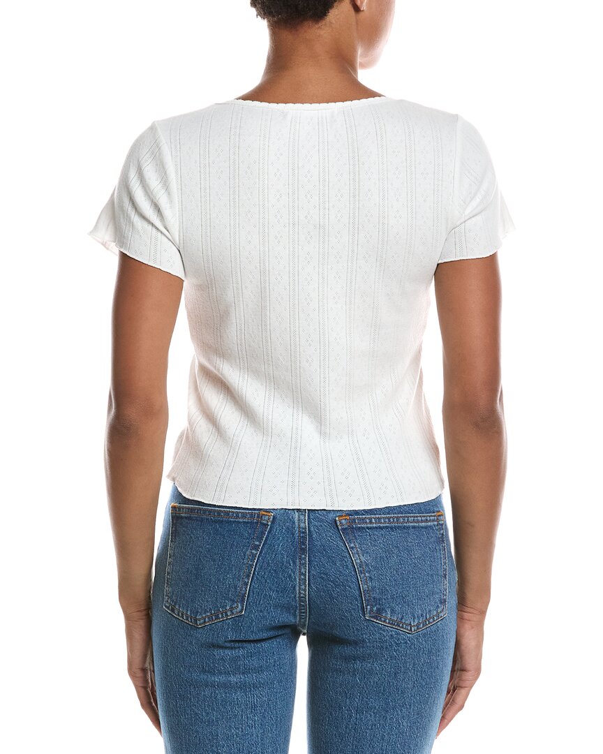 PERFECTWHITETEE Perfectwhitetee Helena Pointelle Crop T-Shirt