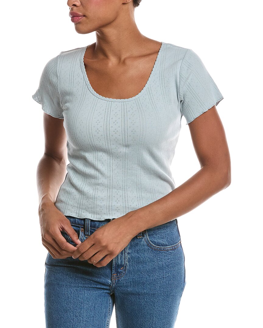 PERFECTWHITETEE Perfectwhitetee Helena Pointelle Crop T-Shirt