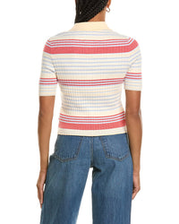 525 America Textured Stripe Polo Sweater