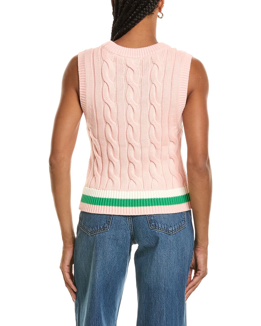 525 America Cable Knit V Neck Vest Pullover