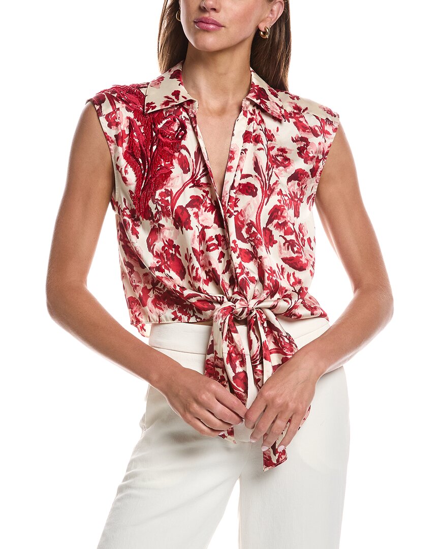 Cinq À Sept Floral Ribbons Sleeveless Marianna Top