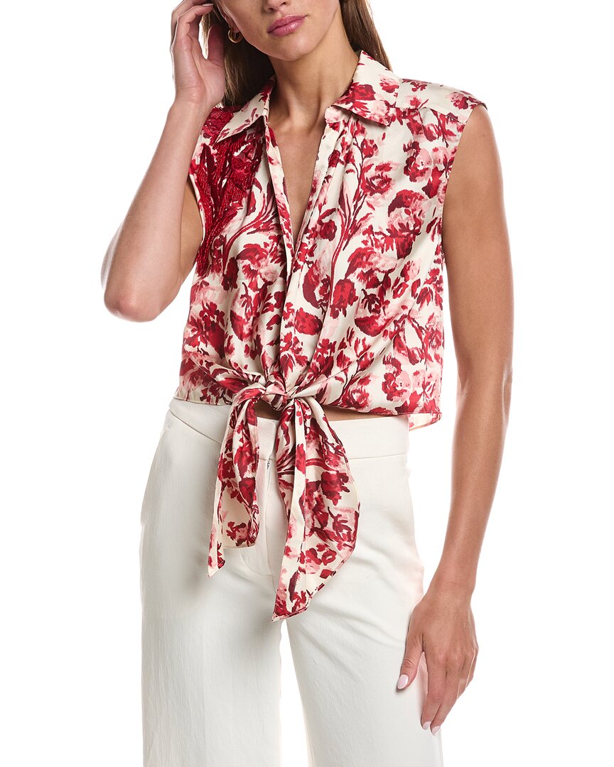 Cinq À Sept Floral Ribbons Sleeveless Marianna Top