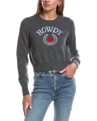 Cinq À Sept Howdy Cropped Graphic Crewneck Sweater