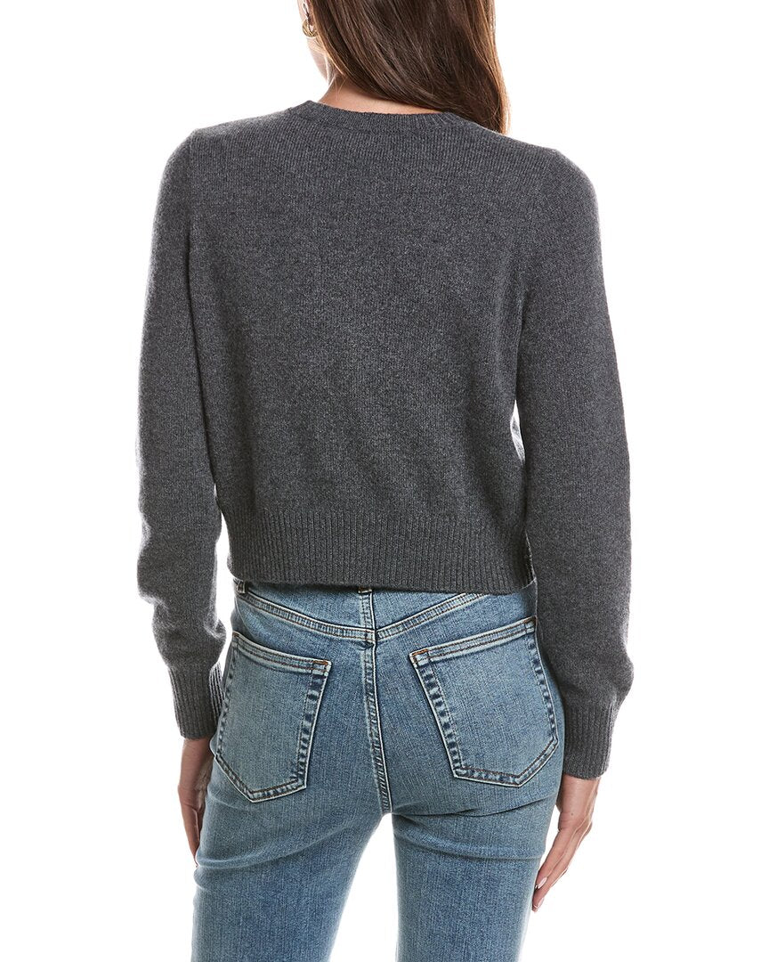 Cinq À Sept Howdy Cropped Graphic Crewneck Sweater