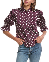 Cinq À Sept Camille Polka Dot Fiona Top