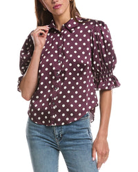 Cinq À Sept Camille Polka Dot Fiona Top